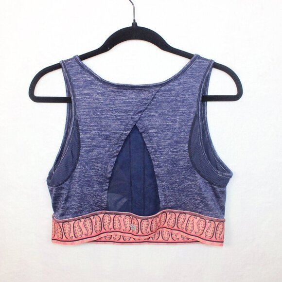 Nanette Lepore Activewear Sports Bra Top XL Navy Pink Geometric Print - Picture 2 of 7